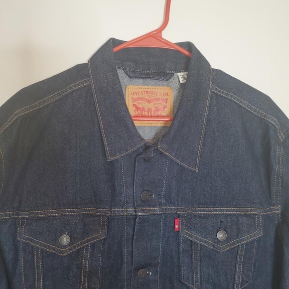 Mens Levi's Classic Denim Trucker Jacket (Red Tab) - Dark Wash (PC9 - 723340134) - Picture 2 of 14